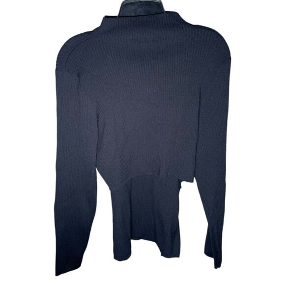 Babaton 2XL Aritzia Black Top Long Sleeve Sweater Shirt Ribbed Thick Fall Winter - Picture 5 of 16